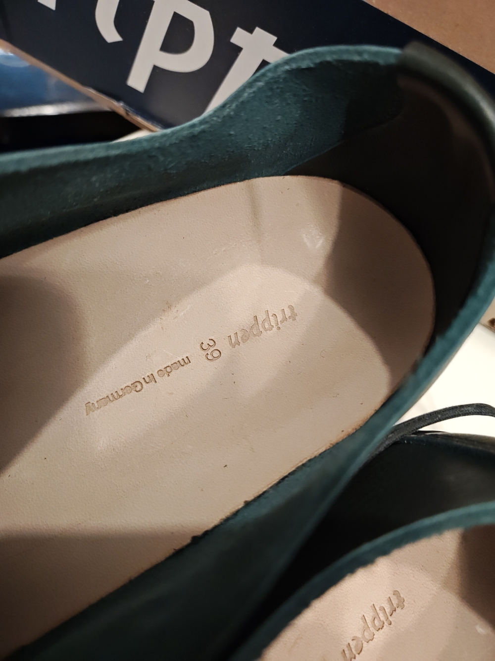 Classic Trippen Leather Lace-Up Shoes in Dark Green 39 - Picture 8 of 15